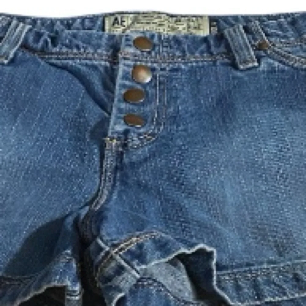 American Eagle Outfitters Snap Fly Shorts, Denim, Cotton blend, Sz 4, Y2K